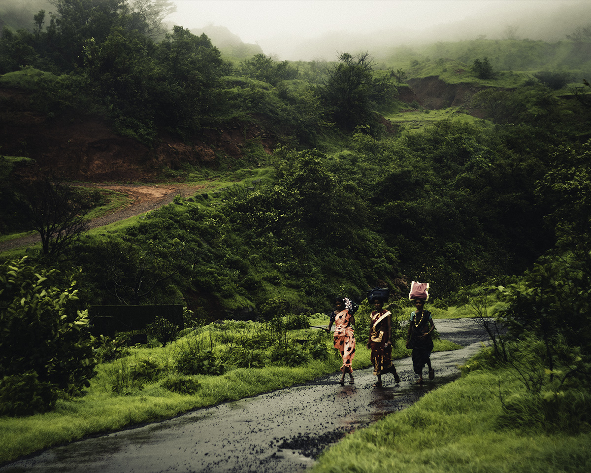 women walking in mountain