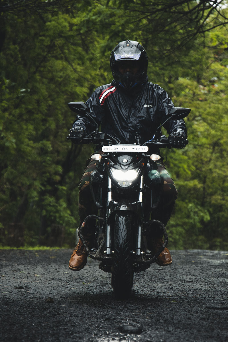 biker in forest